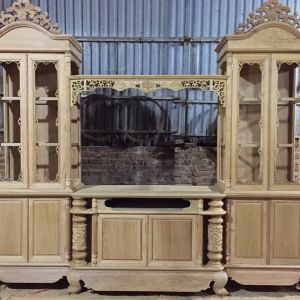 Tủ 2 tầng 240cm gỗ hương Lào